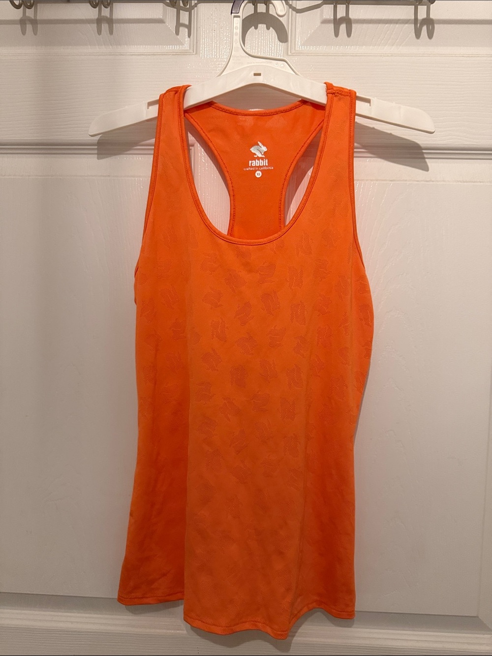 rabbit Bunny Hop Tank- Orange Racerback Performance Tank